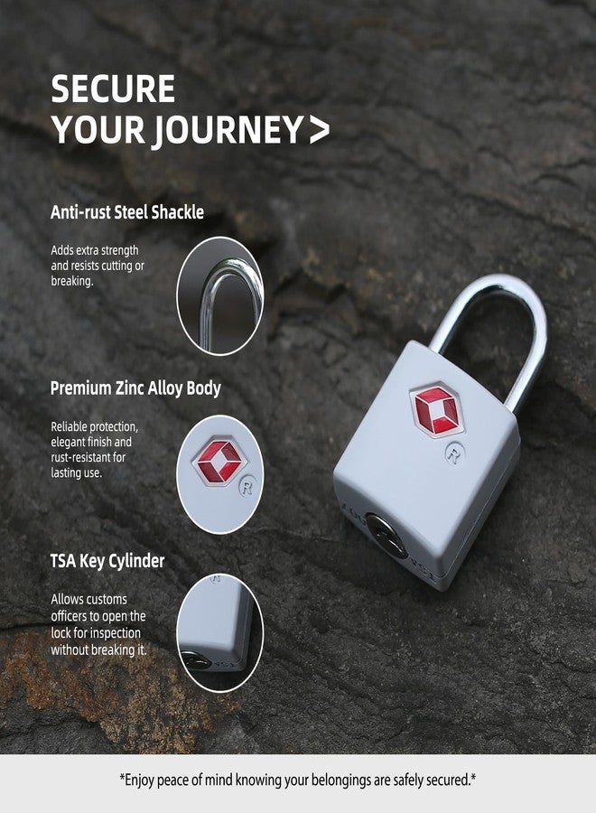 UP Security Luggage Locks TSA Approved 4 Pack, TSA Locks for Luggage International Travel Essentials, Small Padlock with Key, Keyed Alike Mini Padlock for Suitcase, Backpack, Bag, Zipper, Case, Box - Image 4